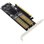 InLine PCIe Karte x16 zu 2x M.2, 1x mSATA