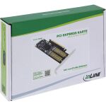 InLine PCIe Karte x16 zu 2x M.2, 1x mSATA