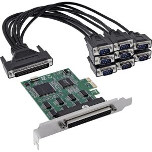 InLine Schnittstellenkarte, PCIe x1 zu 8x RS-232, D-Sub 9 Stecker