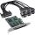 InLine Schnittstellenkarte, PCIe x1 zu 8x RS-232, D-Sub 9 Stecker