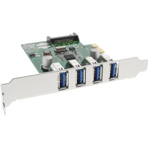 InLine Schnittstellenkarte, 4x USB-A, USB 3.2 Gen.1, PCIe, inkl. LP Slotblech
