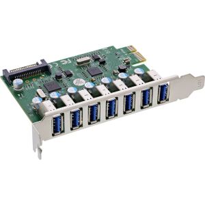 InLine Schnittstellenkarte, 7x USB-A 3.2 Gen.1, PCIe, SATA Strom, VL805