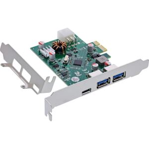 InLine Schnittstellenkarte, 2x USB-A, 1x USB-C 3.2 Gen.1, PCIe, PD3.0, 6pol