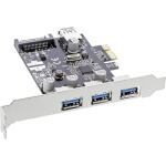 InLine Schnittstellenkarte, 3x+1x USB 3.2 Gen.1, PCIe, SATA + LP-Slotblech