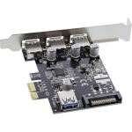 InLine Schnittstellenkarte, 3x+1x USB 3.2 Gen.1, PCIe, SATA + LP-Slotblech