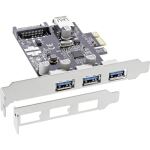 InLine Schnittstellenkarte, 3x+1x USB 3.2 Gen.1, PCIe, SATA + LP-Slotblech