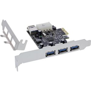 InLine PCIe Karte, 3x+1x USB 3.2 Gen.1, Molex kompatibler 4pol Stromanschluss