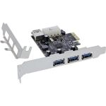 InLine PCIe Karte, 3x+1x USB 3.2 Gen.1, Molex kompatibler 4pol Stromanschluss
