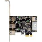 InLine PCIe Karte, 3x+1x USB 3.2 Gen.1, Molex kompatibler 4pol Stromanschluss