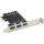InLine PCIe Karte, 3x+1x USB 3.2 Gen.1, Molex kompatibler 4pol Stromanschluss