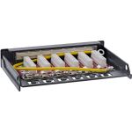 InLine Patchfeld Cat.6A 0,5HE 6-fach, Tisch/Wand/Hutschiene schwarz Staubschutz