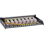 InLine Patchfeld Cat.6A 0,5HE 8-fach, Tisch/Wand/Hutschiene schwarz Staubschutz