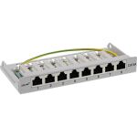 InLine Patchfeld Cat.6A 8-fach 0,5HE Tisch/Wand-Montage, lichtgrau, RAL7035