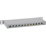 InLine 10" Patchfeld Cat.6A 0,5HE 12-fach, lichtgrau, RAL7035, mit Staubschutz
