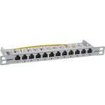 InLine 10" Patchfeld Cat.6A 0,5HE 12-fach, lichtgrau, RAL7035, mit Staubschutz