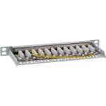 InLine 10" Patchfeld Cat.6A 0,5HE 12-fach, lichtgrau, RAL7035, mit Staubschutz