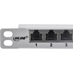 InLine 10" Patchfeld Cat.6A 0,5HE 12-fach, lichtgrau, RAL7035, mit Staubschutz