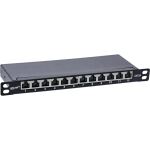 InLine 10" Patchfeld Cat.6A 0,5HE 12-fach, schwarz, mit Staubschutz