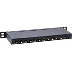 InLine 10" Patchfeld Cat.6A 0,5HE 12-fach, schwarz, mit Staubschutz