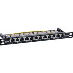 InLine 10" Patchfeld Cat.6A 0,5HE 12-fach, schwarz, mit Staubschutz