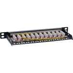 InLine 10" Patchfeld Cat.6A 0,5HE 12-fach, schwarz, mit Staubschutz