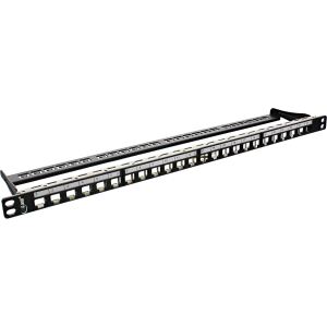 InLine Patchfeld Leerblech 24-fach, für RJ45 Keystone Snap-In 19"/0.5HE schwarz