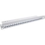 InLine Patchfeld 24-fach, Keystone Leerblech Patchpanel, 19", 1HE, lichtgrau