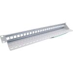 InLine Patchfeld 24-fach, Keystone Leerblech Patchpanel, 19", 1HE, lichtgrau