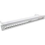 InLine Patchfeld 24-fach, Keystone Leerblech Patchpanel mit Auszug, 19", 1HE