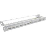 InLine Patchfeld 24-fach, Keystone Leerblech Patchpanel mit Auszug, 19", 1HE