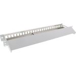 InLine Patchfeld 24-fach, Keystone Leerblech Patchpanel mit Auszug, 19", 1HE