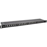 InLine 19" Patchfeld Cat.6A 0,5 HE 24-fach, mit Staubschutz, schwarz