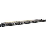InLine 19" Patchfeld Cat.6A 0,5 HE 24-fach, mit Staubschutz, schwarz