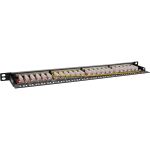 InLine 19" Patchfeld Cat.6A 0,5 HE 24-fach, mit Staubschutz, schwarz