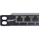 InLine 19" Patchfeld Cat.6A 0,5 HE 24-fach, mit Staubschutz, schwarz