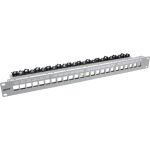 InLine Patchfeld 24-fach, Keystone Patchpanel, 19", 1 HE, lichtgrau, RAL 7035