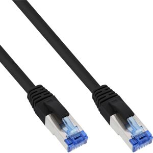 InLine Patchkabel, S/FTP (PiMf), Cat.6A, halogenfrei, schwarz, 0,3m