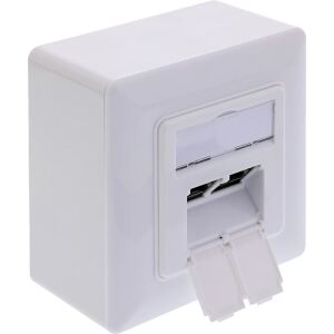 InLine Cat.6A Netzwerkdose, 2x RJ45, AP/UP, geschirmt, weiß, 76842A