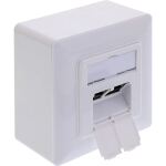 InLine Cat.6A Netzwerkdose, 2x RJ45, AP/UP, geschirmt, weiß, 76842A