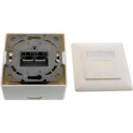 InLine Cat.6A Anschlussdose, AP/UP 2x RJ45 Buchse, RAL9010, weiß, senkrecht