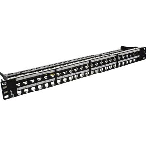 InLine Patchfeld Leerblech 48-fach, für RJ45 Keystone Snap-In 19"/1HE, schwarz