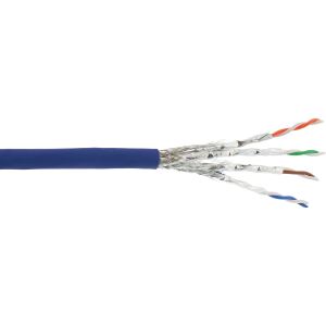 InLine Patchkab., S/FTP (PiMf), Cat.6A, 500MHz, halogenfrei, Kupfer, blau, 100m