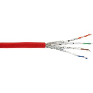 InLine Patchkabel, S/FTP (PiMf), Cat.6A, 500MHz, halogenfrei, Kupfer, rot, 100m