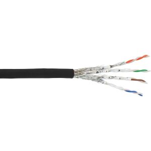 InLine Patchkab., S/FTP (PiMf), Cat.6A, 500MHz, halogenfrei, CU, schwarz, 100m
