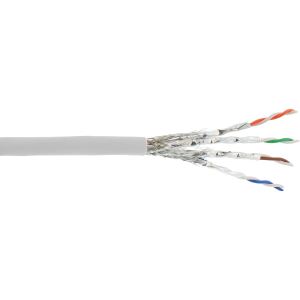 InLine Patchkab., S/FTP (PiMf), Cat.6A, 500MHz, halogenfrei, Kupfer, weiß, 100m
