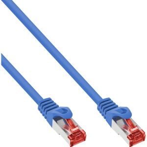 InLine Patchkabel, S/FTP (PiMf), Cat.6, halogenfrei, Kupfer, blau, 10m
