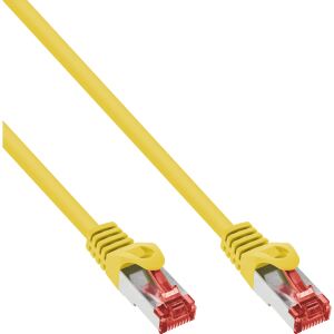 InLine Patchkabel, S/FTP (PiMf), Cat.6, halogenfrei, Kupfer, gelb, 10m