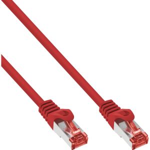 InLine Patchkabel, S/FTP (PiMf), Cat.6, halogenfrei, Kupfer, rot, 0,5m