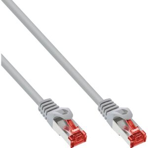 InLine Patchkabel, S/FTP (PiMf), Cat.6, halogenfrei, Kupfer, grau, 50m