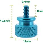 InLine Rändelschrauben für Gehäuse, Alu, blau, 10er Pack